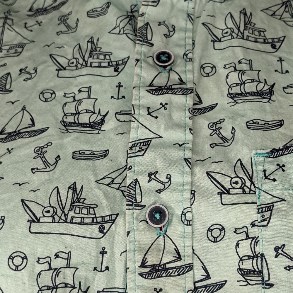 Nautical Print Button Up - Picture 5 of 11